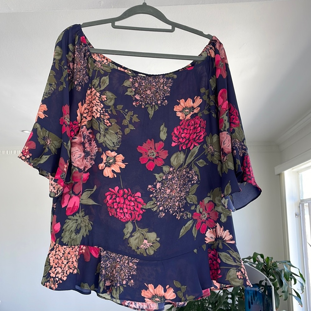 Paper Crown off the shoulder top, 3/4 sleeve